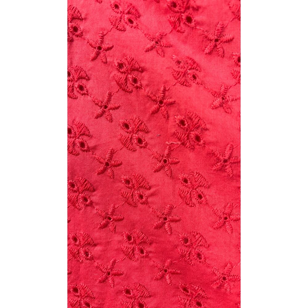 Liz Claiborne Dress Women Eyelet Sleeveless Shirt‎ Shift Summer Casual CORAL XL - Picture 3 of 10